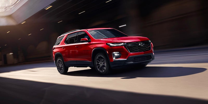 red Chevy Traverse