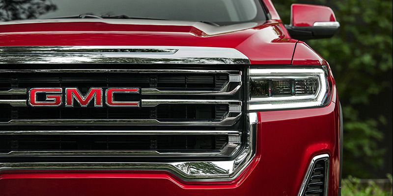 closeup of gmc logo of GMC Acadia