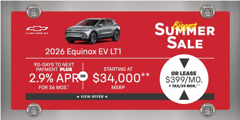 2026 Equinox EV 4.9% APR for 60 mos.