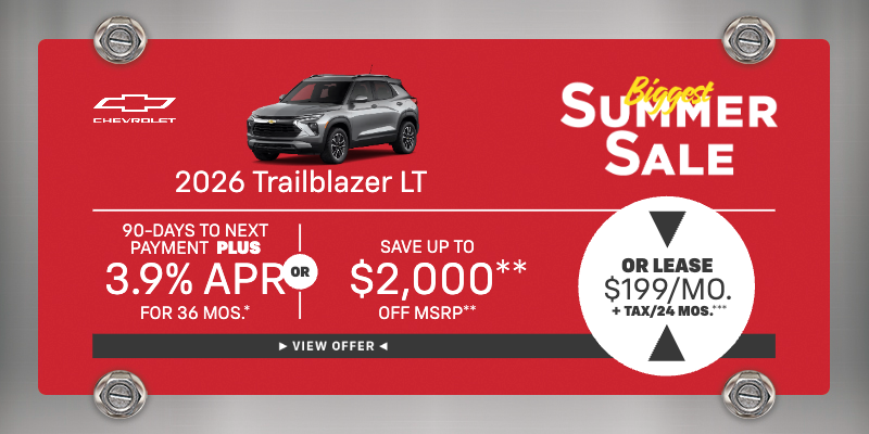 2026 Trailblazer 3.9% APR for 36 mos.