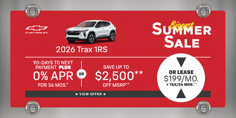 2026 Trax 3.9% APR for 60 mos.