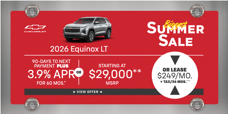 2026 Equinox LT 3.9% APR/60 mos.