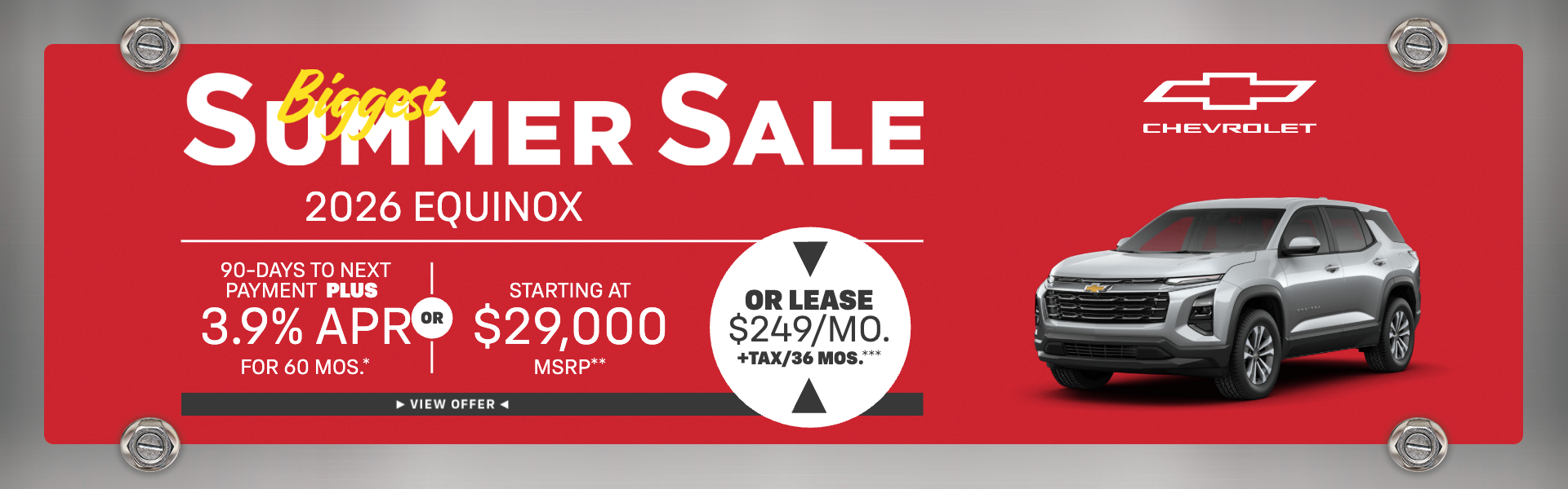 2026 Equinox LT 3.9% APR/60 mos.