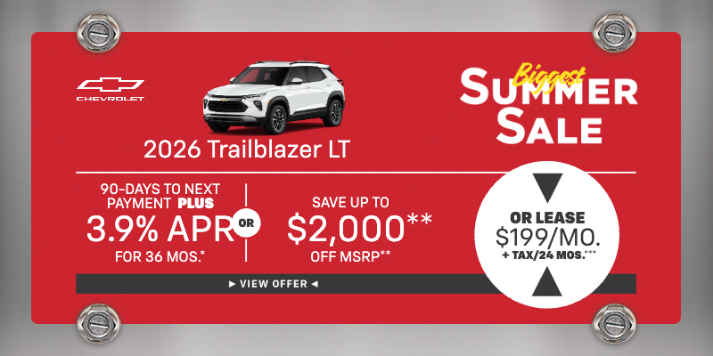 2026 Trailblazer 3.9% APR for 36 mos.